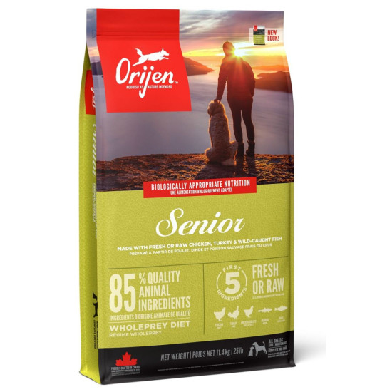 ORIJEN Senior – hrană uscată fără cereale pentru câini vârstnici, 11,4 kg